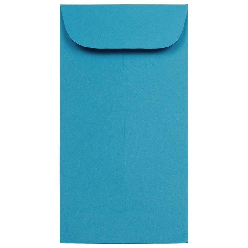 JAM Paper ظروف عمل ملونة من JAM PAPER #7 للعملات - 3 1/2 × 6 1/2 - أزرق معاد تدويره - 50/عبوة - Image 1